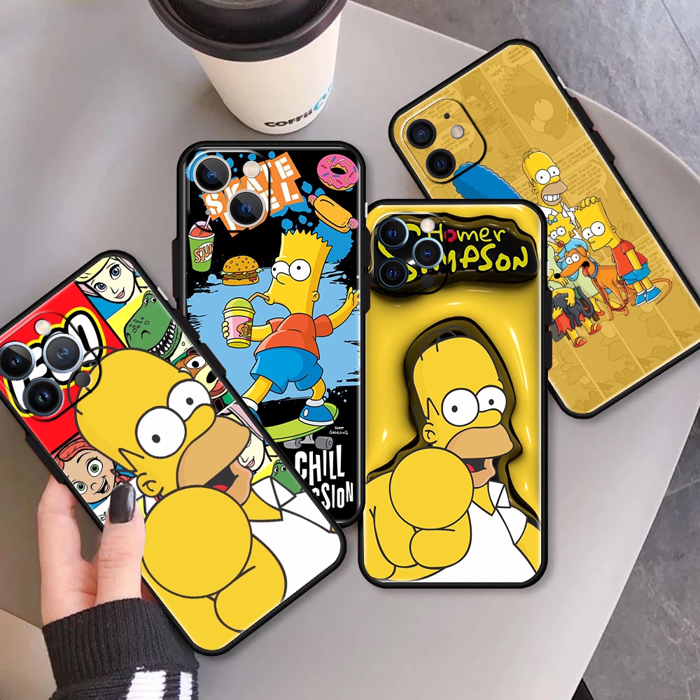 The Simpsons Apple iPhone 7 8 SE 13 14 PRO MAX PLUS MINI 【พร้อมส่ง】 ซิลิโคนนิ่ม ป้องกันกล้อง เคสโทรศัพท์