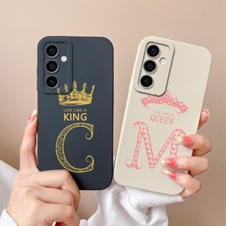 เคสโทรศัพท์มือถือ ซิลิโคน ผิวด้าน กันกระแทก ลายมงกุฎ ตัวอักษร หรูหรา สําหรับ Samsung Galaxy S23 FE 5G S23 FE 5G