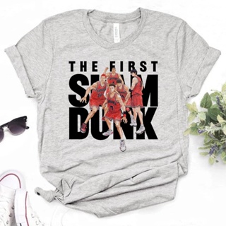 เสื้อยืด พิมพ์ลายการ์ตูนอนิเมะ Slam Dunk สไตล์ฮาราจูกุ สตรีท เหมาะกับฤดูร้อน สําหรับผู้หญิง