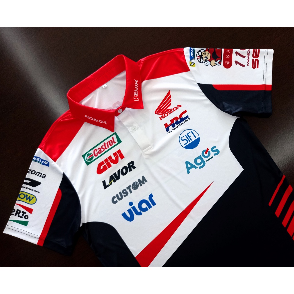 เสื้อโปโลทีม Moto GP Team LCR Castrol Honda ไซส์ S-3XL