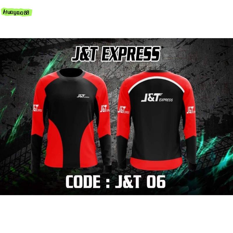 เสื้อยืด J & T Express, เสื้อผ้าไรเดอร์ J & T Express นุ่มและสบายในสต็อก