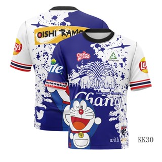 เสื้อกีฬาแขนสั้น ลายอนิเมะ Baju Lelaki Jersey Thailand Doraemon 2023