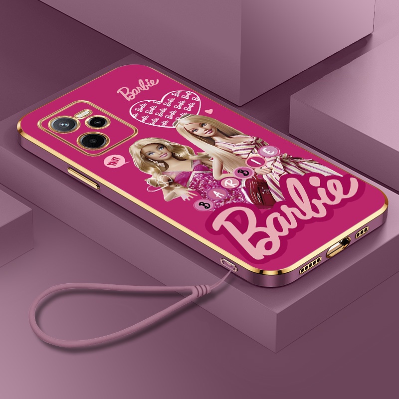 Realme RMX3516 RMX3511 RMX3581 RMX3690 RMX2180 RMX1941 Anti-fall สีลูกกวาดชุบตุ๊กตาบาร์บี้เคสโทรศัพท