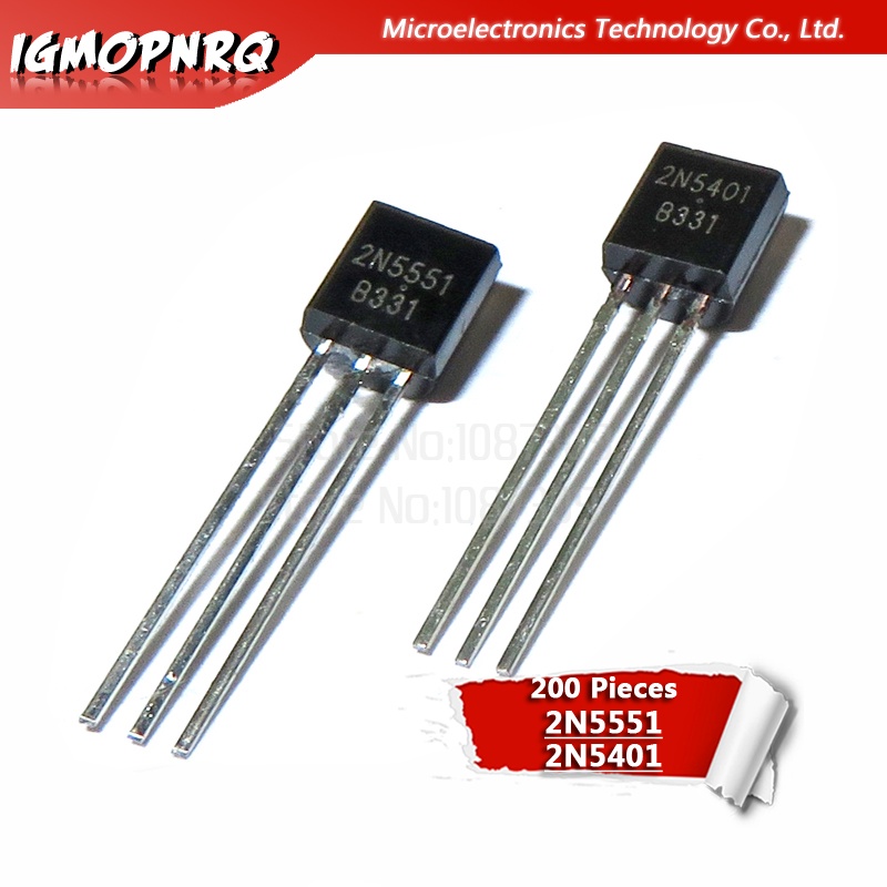 ทรานซิสเตอร์สองขั้ว 2N5551 2N5401 5551 5401 TO-92 100 ชิ้น * 2N5401+100 ชิ้น* 2N5551 ) BJT PNP Gen P