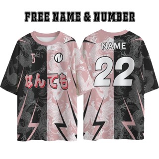 เสื้อยืดคอกลม พิมพ์ลายมังกร Jersi Select Ootd Free Name Numbers สไตล์ญี่ปุ่น ไซซ์ S-5xl