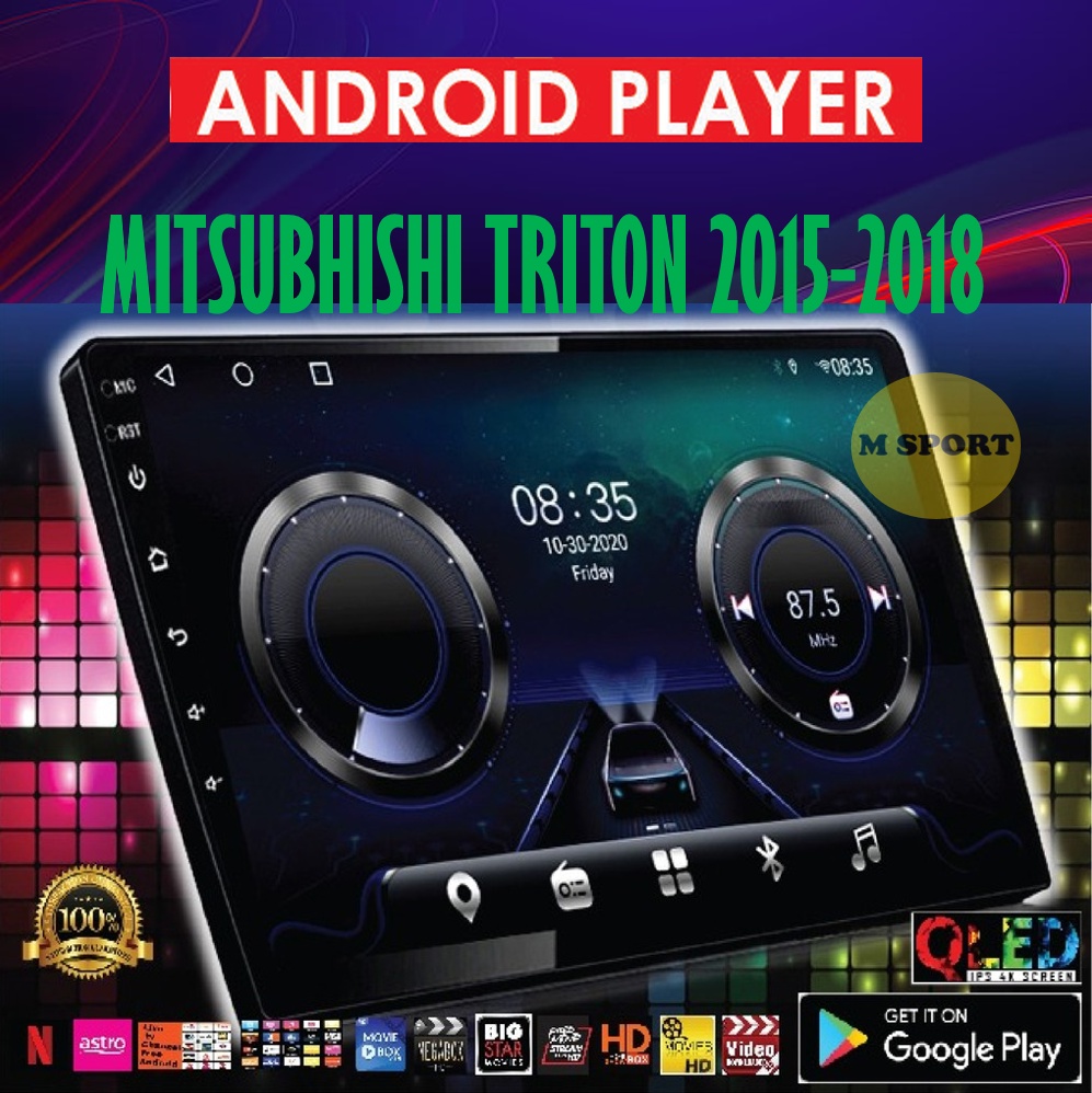 MITSUBHISHI TRITON 2015-2018 9 (360 CAMERA 8GB RAM 128GB CARPLAY 4G SIM DSP Q-LED) 9 PLUG N PLAY AND
