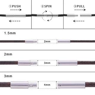 สายเชือกถัก สเตนเลส สีดํา 45 50 60 ซม. สําหรับทําเครื่องประดับ สร้อยคอ เชือกถัก แฮนด์เมด 1 ชิ้น