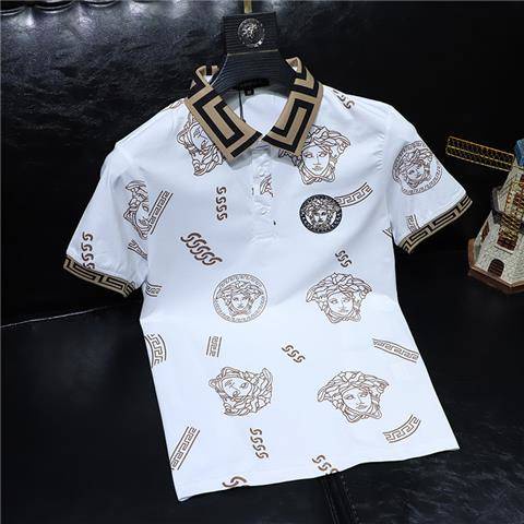 เสื้อยืดแขนสั้น คอปก ปักลาย Medusa แฟชั่นยุโรป 2024