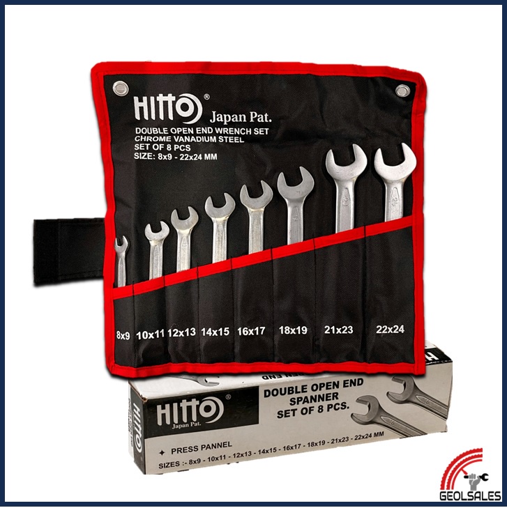 Hitto ชุดประแจปากตายคู่ 8 ชิ้น (HDOE-824)