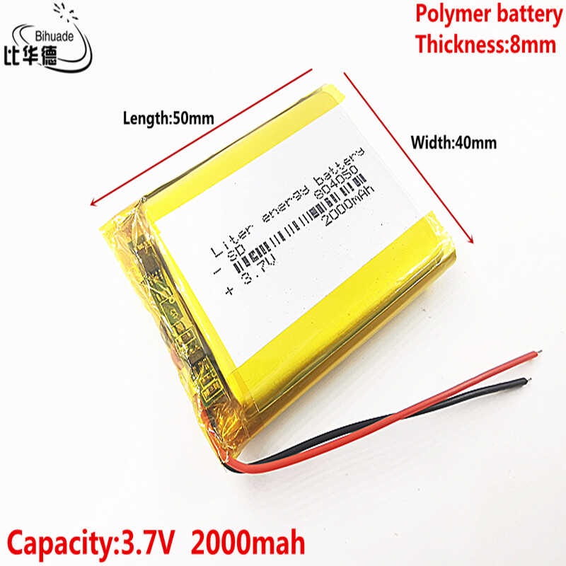 คุณภาพดี 3.7V, 2000Mah, 804050 Toy, POWER โพลิเมอร์ / Li-Ion แบตเตอรี่