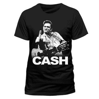 เสื้อยืด พิมพ์ลาย Johnny Cash Finger Guitar Pose สําหรับผู้ชาย และผู้หญิง