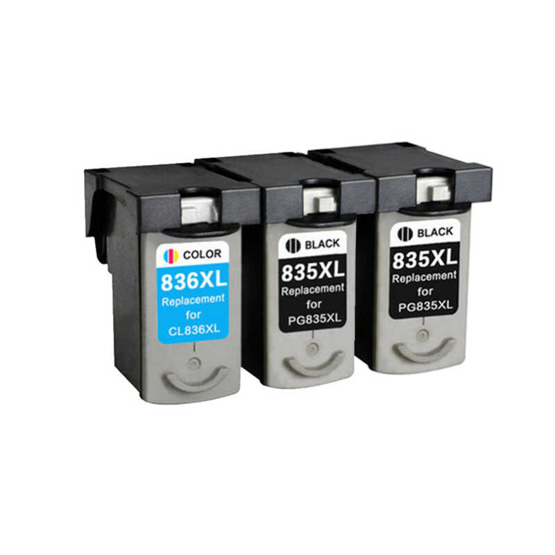 ตลับหมึกที่รองรับ YLC 3pc PG835 CL836 สำหรับเครื่องพิมพ์ Canon PIXMA IP1188 MC2150