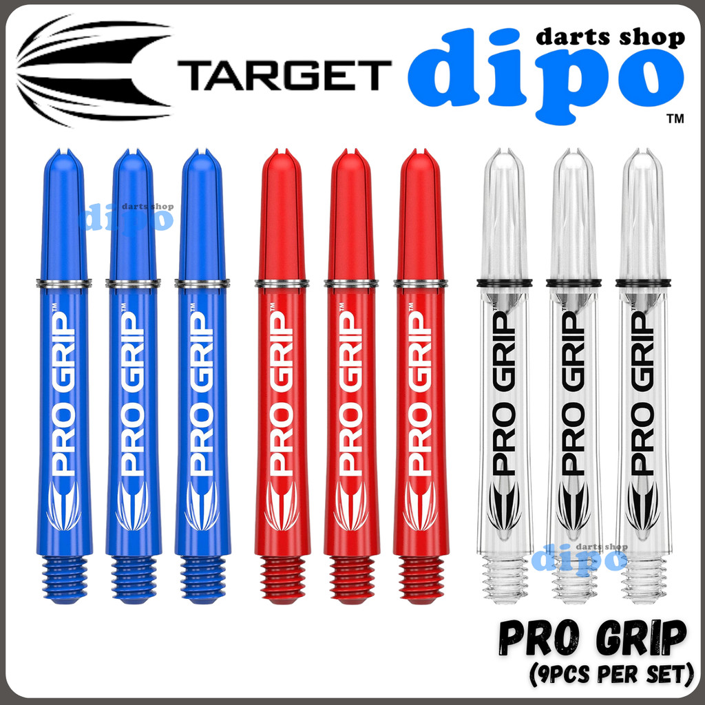 TARGET PRO GRIP Shaft (9pcs per sets)【 Blue/Red/Clear Color 】 - TARGET Darts Shaft