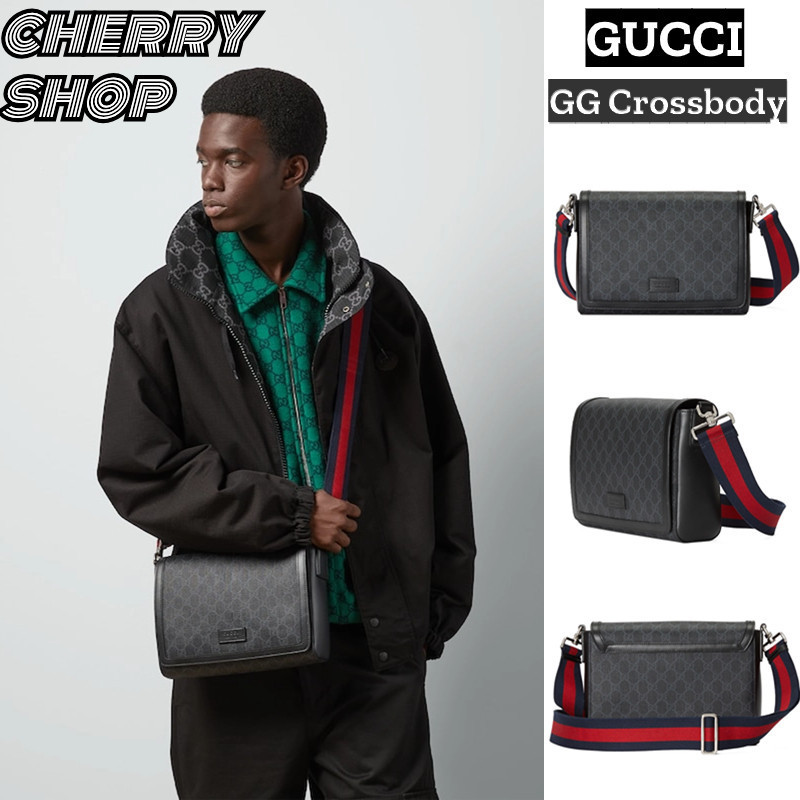 แบรนด์ใหม่และเป็นของแท้/กุชชี่ GUCCI GG Crossbody Bagกระเป๋าสะพายข้าง กระเป๋าสะพายผู้ชาย
