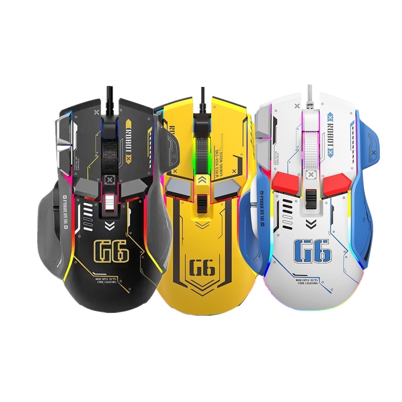 Chuyi เมาส์เกมมิ่ง มีไฟ Led RGB 13 ออกแบบตามสรีรศาสตร์ G6 หลากสีสัน สําหรับคอมพิวเตอร์