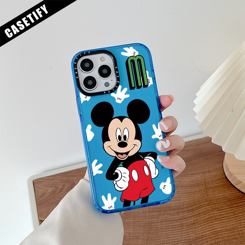ซิลิโคนใสนุ่ม CASETiFY เคสโทรศัพท์สําหรับ IPhone 11 14 15 Pro Max Disney การ์ตูน Mickey Mouse 12 13 