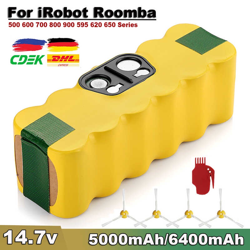 14.4 โวลต์ 5.0Ah Irobot แบบชาร์จไฟได้ Roomba 500 600 700 800 900 595 620 650 780 890 แบตเตอรี่