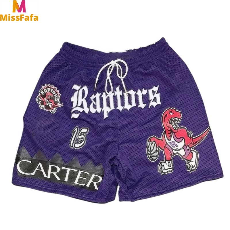 Arianna01- Raptors Mesh Short สําหรับผู้ชายเหนือเข่าตาข่าย Rubberized Air-Cooled Basketball Short fo