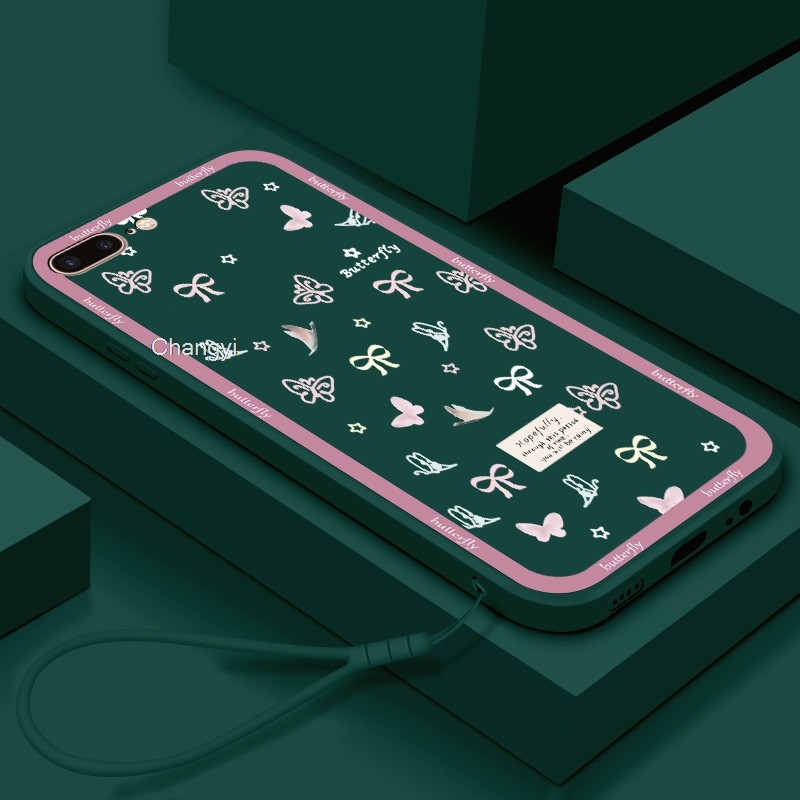 สําหรับIPhone 7 8 se 2020 se 2022 A1660 A1778 A1779 A1780 สร้อยข้อมือดอกไม้น่ารักสีชมพูBowknotกรณี