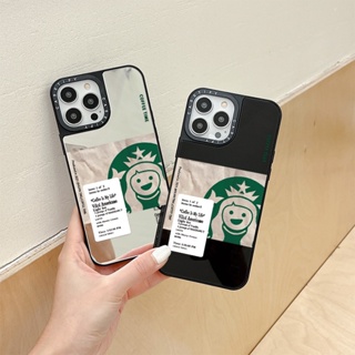 Casetify เคสโทรศัพท์มือถือแบบนิ่ม กันกระแทก ลาย Starbucks พร้อมกระจก สําหรับ IPhone 15 14 11 Pro Max 12 13 Mini X XR XS Max SE 2020 6 7 8 Plus