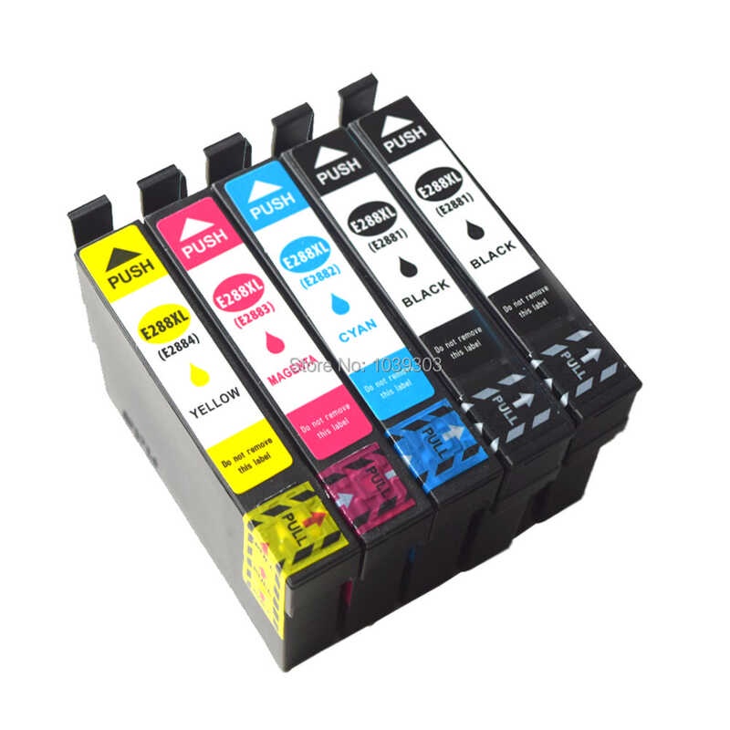 ตลับหมึก 5 แพ็คเข้ากันได้กับ 288 288XL เปลี่ยน Epson Expression Home XP-330 XP-434 XP-
