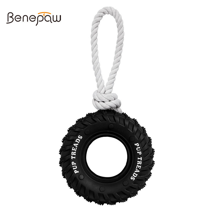 Benepaw Interactive Tug of War ของเล่นสุนัขพร้อม Treat Dispenser Design ทําความสะอาดฟันยางสําหรับพันธุ์ขนาดใหญ่และเคี้ยวก้าวร้าว