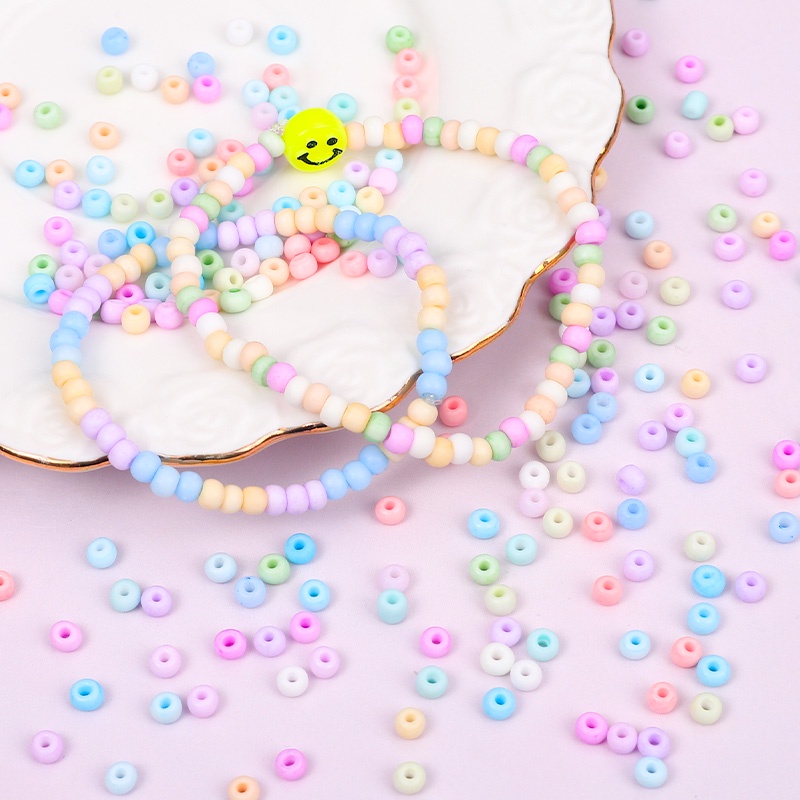 ลูกปัดแก้ว สีมาการอง 4 มม. สําหรับทําเครื่องประดับ สร้อยข้อมือ สร้อยคอ DIY 200 ชิ้น