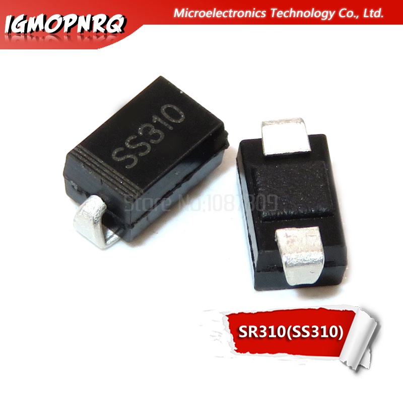 วงจรเรียงกระแสไดโอด SS310 SMD SR310 DO-214AC SMA 3A 100V 100 ชิ้น