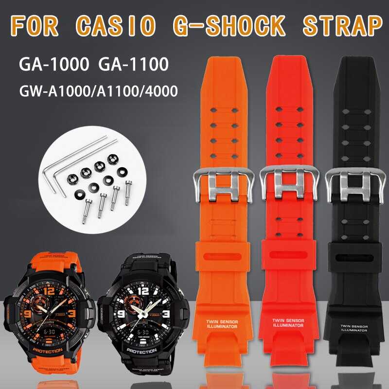 สำหรับ G-Shock นาฬิกา Ga1000/1100 Gw-A1000/1100/4000สายนาฬิกายางสายนา