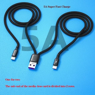 2 In 1 สายชาร์จ Type C แยก Y 5A ชาร์จเร็ว อุปกรณ์ Type C สายชาร์จ
