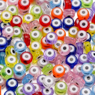 evil eye ดวงตาปีศาจ 30pcs 4*7มม.ลูกปัดอะคริลิค DIY เครื่องปร…