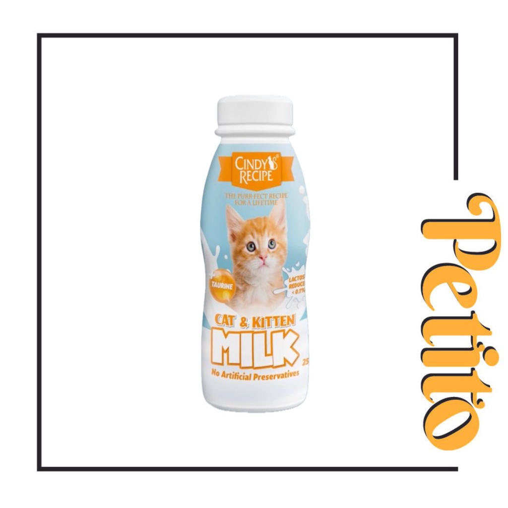 Cindys Recipe Milk Lactose Free Cat & Kitten Milk - 250ml / Cindy Milk