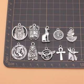 10 ชิ้น / เซต Horus Eye Ankh Cross Scarab Charms อุปกรณ์สําหรับเครื่องประดับน่ารัก ขายส่ง