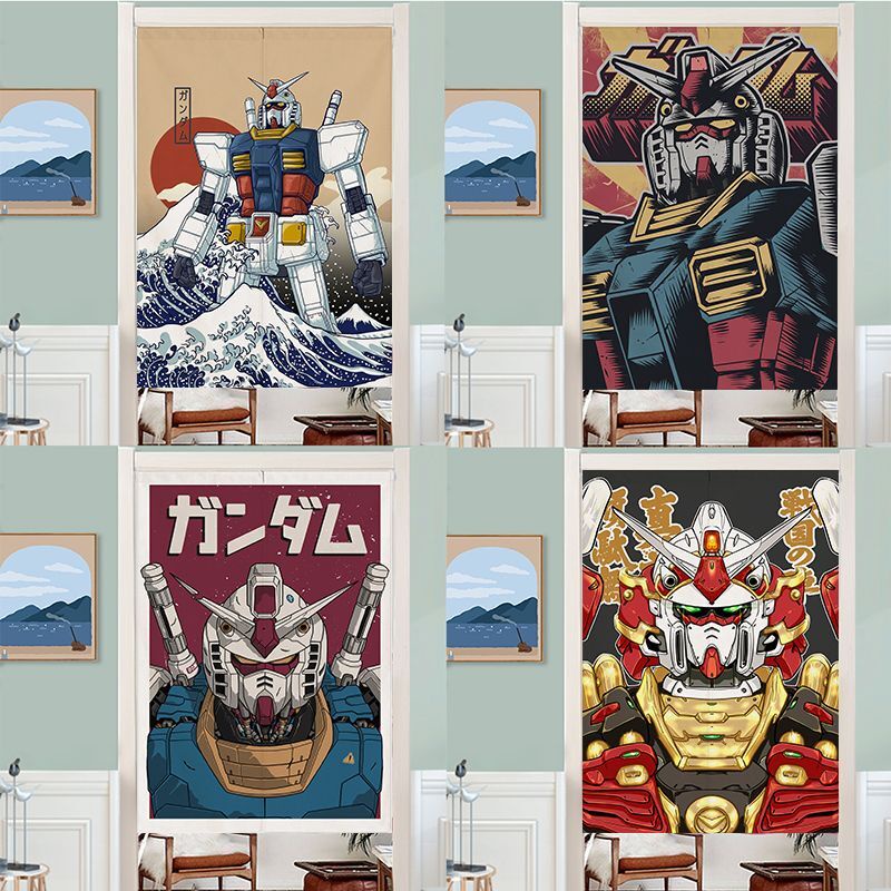ผ้าม่านกั้นประตู ลายการ์ตูนอนิเมะ Gaoda แบบไม่ต้องเจาะผนัง สําหรับตกแต่งห้องเด็ก
