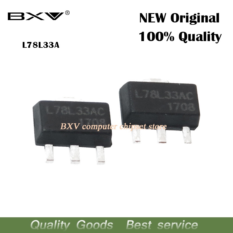 10PCS L78L33ABUTR 3.3V .1A SOT-89 L78L33ABU 78L3 L78L33A 78L33 L78L33 78L33A ใหม่
