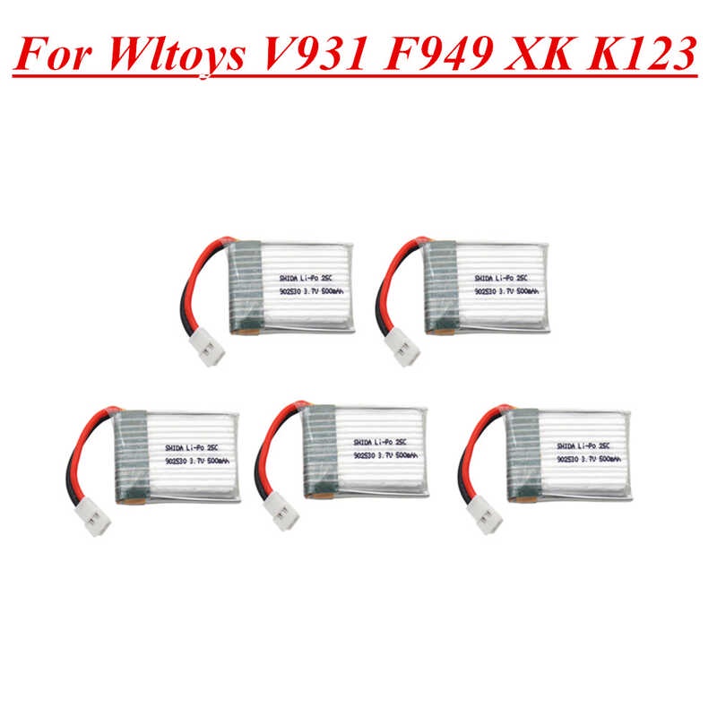 500Mah 902530 25C Lipo สำหรับ Wltoys V931 F949 XK K123 6Ch RC เฮลิคอปเตอร์อะไหล่ 1 วินาที 3.7V