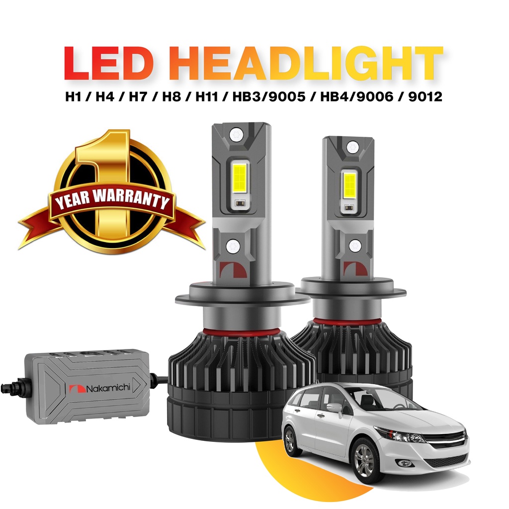 HONDAStream 2PCS Nakamichi LEDไฟหน้าFoglight H4 H8/H11 4300K/6000K Hi/Lo Beamเปลี่ยน