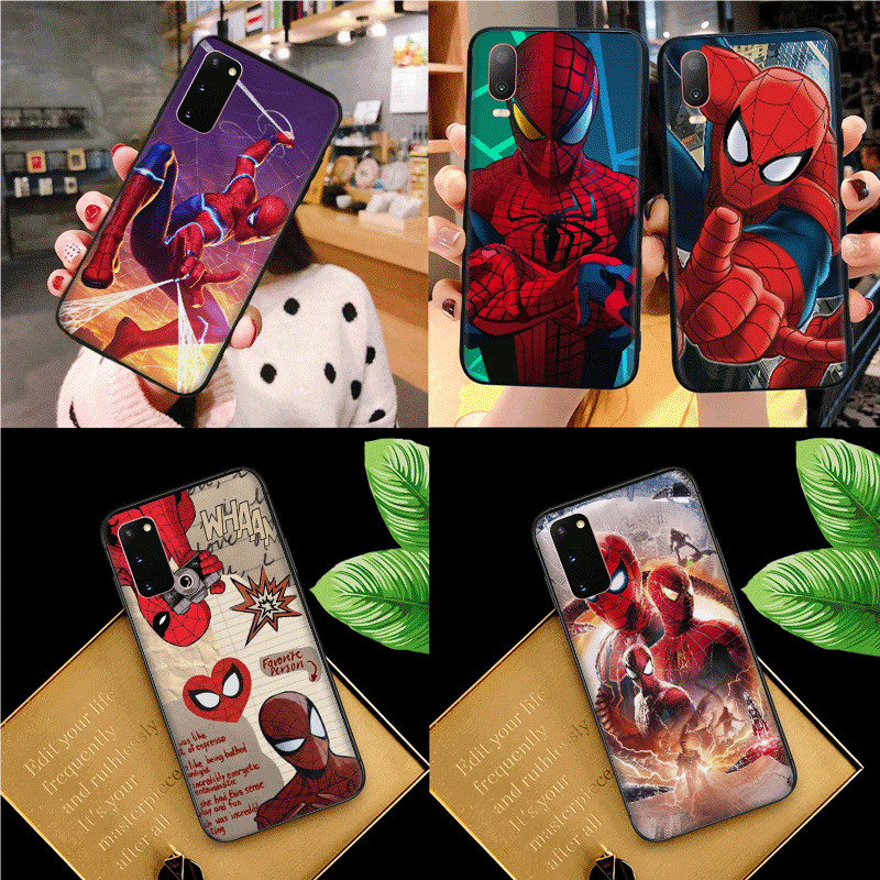 Samsung M23 5G A60 M40 M62 F62 A13 5G A04S J4 J6 J8 2018 สีดํา Soft Case TPU D64 Spiderman