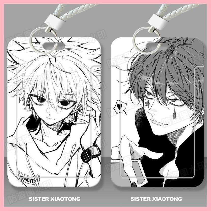 [GUYN] Card Holder HUNTER x HUNTER Killua Zoldyck Full-Time Hunter สีดําสีขาวนักเรียนสไลด์ผู้ถือบัตร