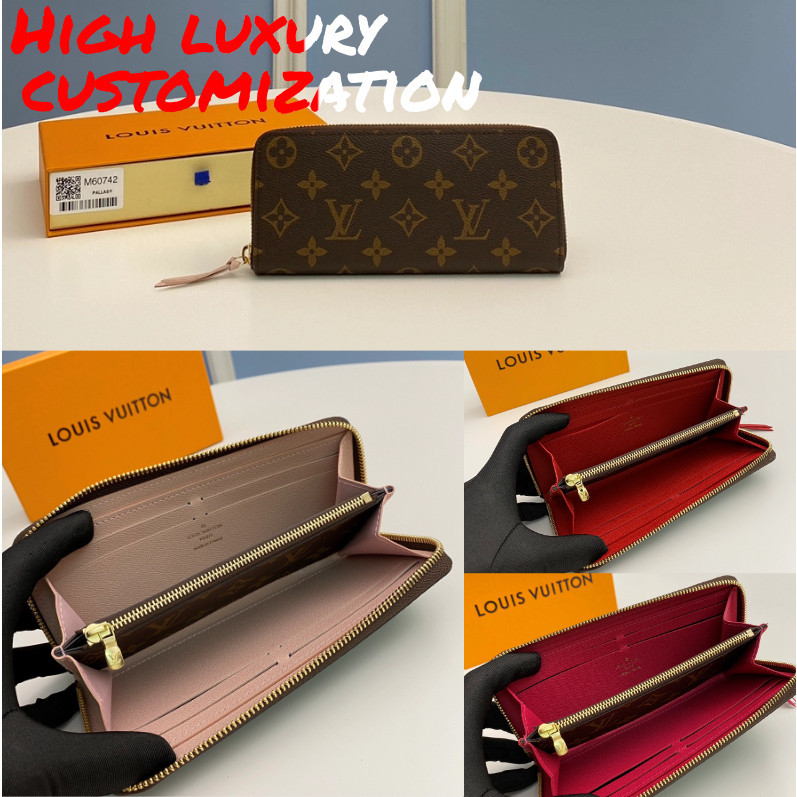 ♞หลุยส์วิตตอง Louis Vuitton Clémence Wallet/กระเป๋าสตางค์ผู้หญิง/กระเป๋าสตางค์ใบยาว/ซิปกระเป๋าสตางค