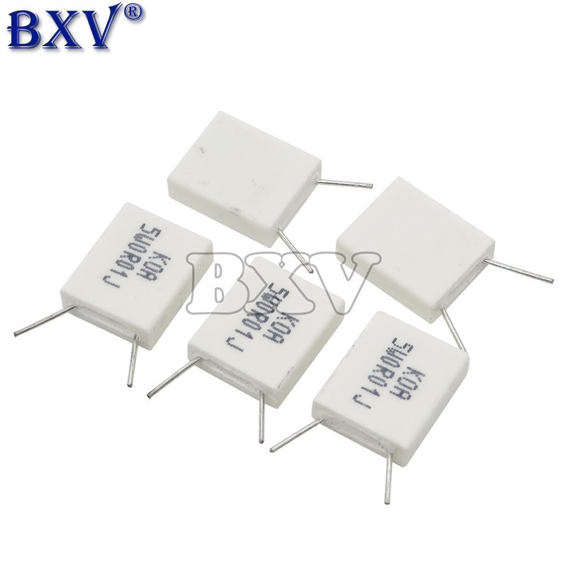 ตัวต้านทานเซรามิคซีเมนต์ BPR56 5W 0.001 0.1 0.15 0.22 0.25 0.33 0.5 โอห์ม 0.1R 0.15R 0.22R 0.25R 0.33R 0.5R 10 ชิ้น
