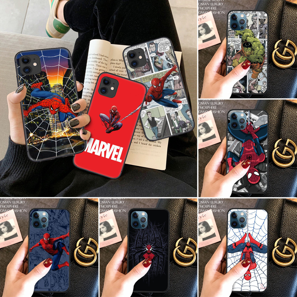 เคสโทรศัพท์ TPU แบบนิ่ม ลาย G128 Marvel Spiderman สําหรับ iPhone 6 6S 7 8 Plus XR XS