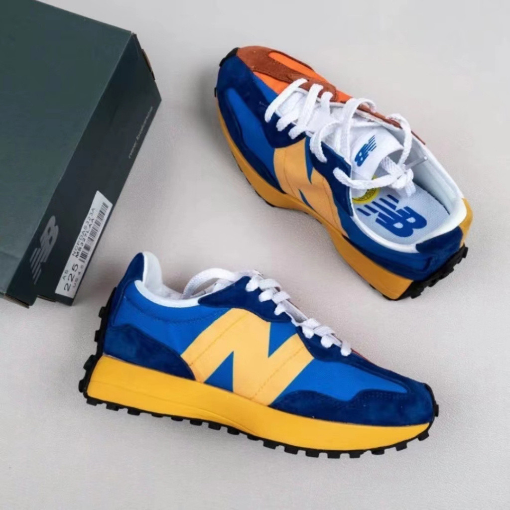 "Sa Stock" New Balance NB 327 Mandarin Duck Low Top Running Shoes Unisex Blue Orange GCQB