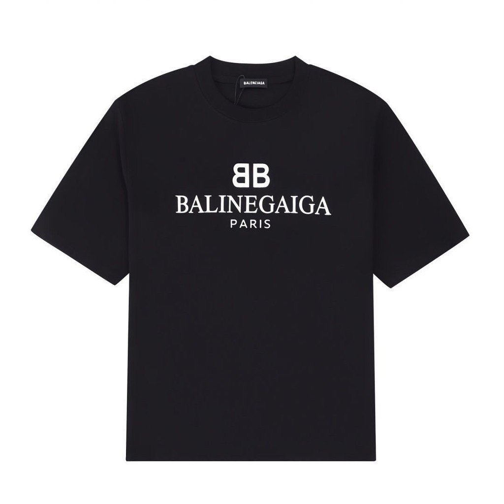 Balenciaga ใหม่ เสื้อยืดลําลอง แขนสั้น ผ้าฝ้ายแท้ พิมพ์ลายตัวอักษร ทรงหลวม แฟชั่นสําหรับผู้ชาย และผู้หญิง