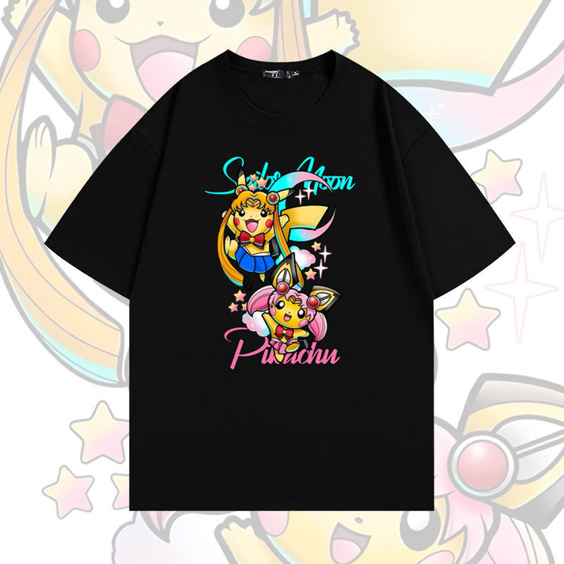 เสื้อผ้าแห้งเร็ว, นักรบสาวสวย, Pok É Mon Co Branded เสื้อยืดแขนสั้นอินเทรนด์, ผู้ชายฤดูร้อนอินเทรนด์