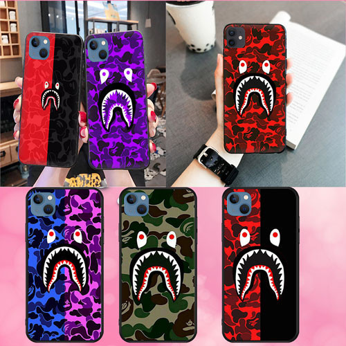 นุ่มสีดํา iPhone 11 11 Pro 11 Pro Max 12 Pro 12 Pro Max 15 Plus 15 Pro Max Aape Cool Bape A เคสโทรศั