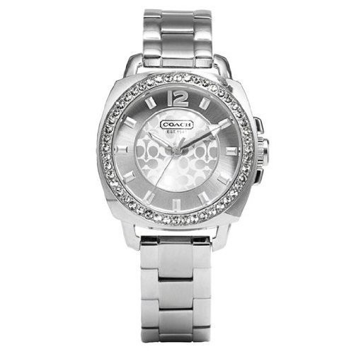 ♞,♘Coach Women's Mini Boyfriend Silver Crystal Glitz Watch 14501699 14501701 14501700 34mm