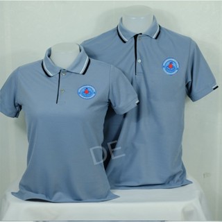 อสม. (อสม.) โปโล สีเทาอากาศ ผ้านุ่มสบาย