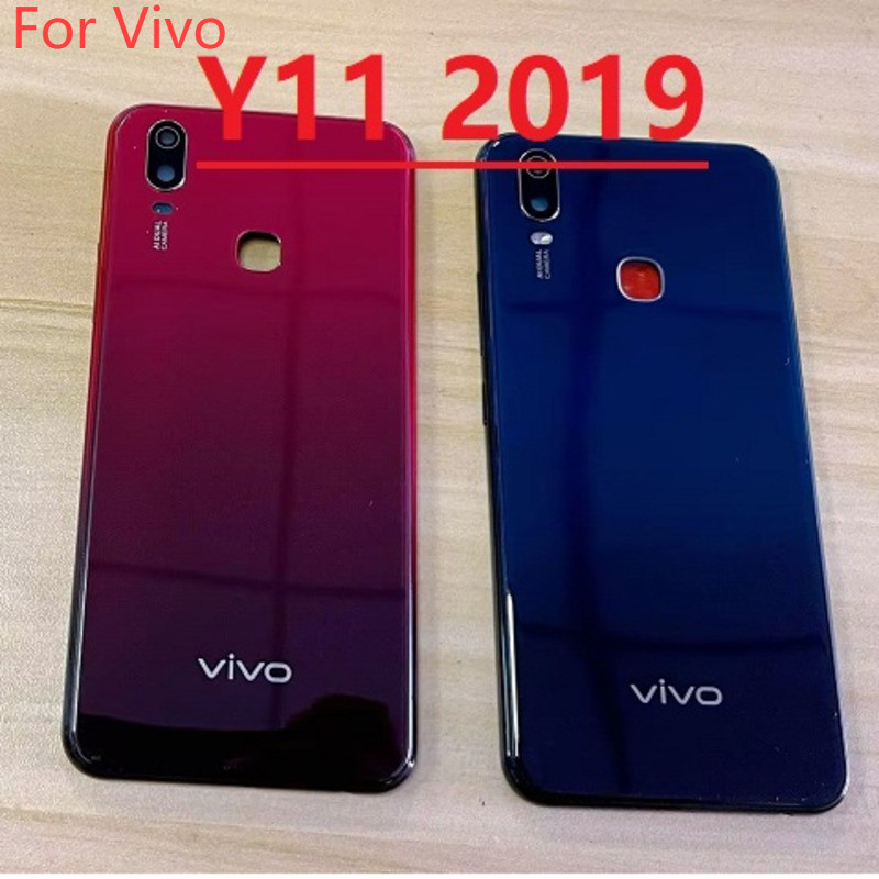 แท้ ใหม่ ฝาครอบแบตเตอรี่ด้านหลัง พร้อมปุ่มปรับระดับเสียง แบบเปลี่ยน สําหรับ Vivo Y11 2019
