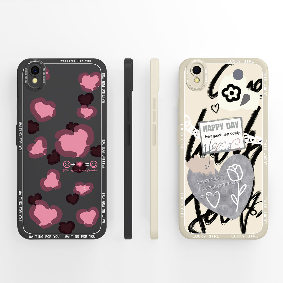 เคสซิลิโคนนิ่ม ทรงสี่เหลี่ยม ลายหัวใจน่ารัก สําหรับ Oppo A37 OppoA37 5.0 นิ้ว A37f A37fw A37m